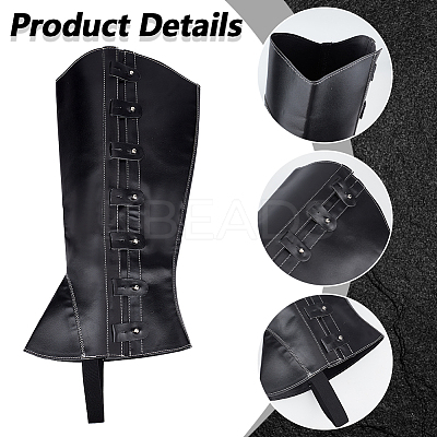Imitation Leather Pirate Boot Covers AJEW-WH20020-020B-02-1