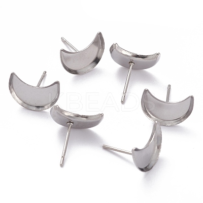 Non-Tarnish 304 Stainless Steel Stud Earring Settings X-STAS-J032-11-1