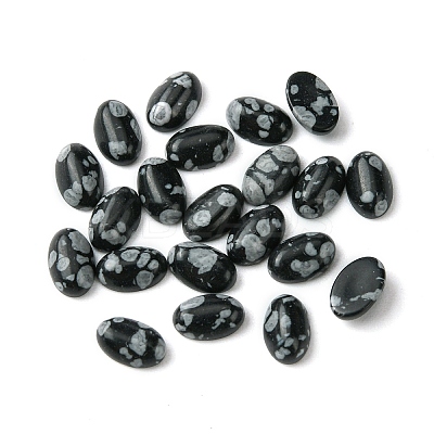 Synthetic Snowflake Obsidian Cabochons G-A094-01A-35-1