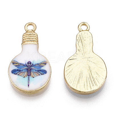Printed Alloy Enamel Pendants ENAM-N056-178-14-1