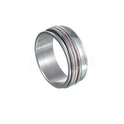 201 Stainless Steel Wide Band Rotating Finger Rings FS-WGEF0B4-20-1