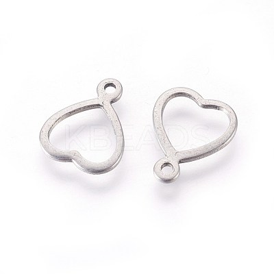 Tarnish Resistant 304 Stainless Steel Open Heart Charms STAS-F187-05P-1