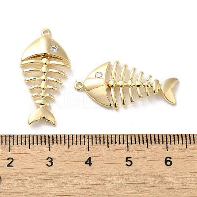 Brass Micro Pave Clear Cubic Zirconia Pendants KK-H455-28G-1