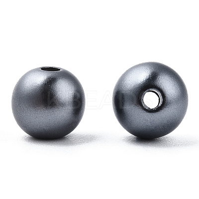 Spray Painted ABS Plastic Imitation Pearl Beads OACR-T015-05B-01-1