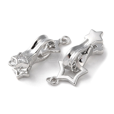 Rhodium Plated 925 Sterling Silver Fold Over Clasps LS-STER-D005-10P-1
