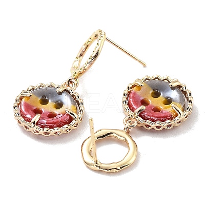 Flat Round Light Gold Brass Micro Pave Cubic Zirconia Stud Earrings EJEW-Q800-52KCG-1