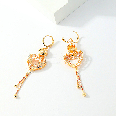 Heart Tassel Brass Hoop Earrings JA5879-1