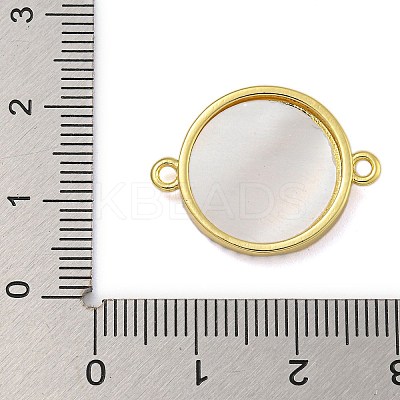 Rack Plating Brass Micro Pave Colorful Cubic Zirconia Flat Round Connector Charms KK-I718-47G-05-1