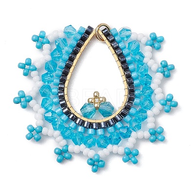 Glass Seed Beads Big Pendants PALLOY-MZ00410-02-1