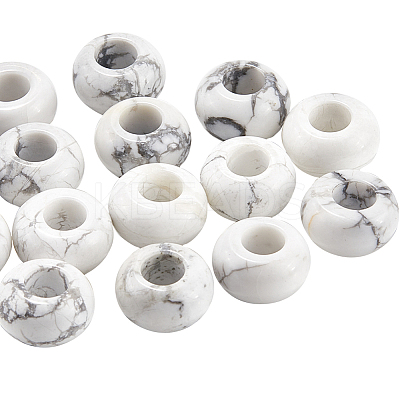 20Pcs Natural Howlite European Beads G-SP0001-01B-07-1