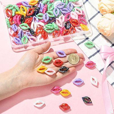 100Pcs UV Plating Opaque Acrylic Beads PACR-CJ0001-50-1