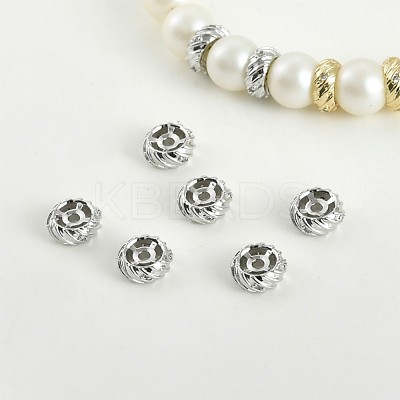 Brass Micro Pave Clear Cubic Zirconia Spacer Beads LS-KK-K371-31P-1