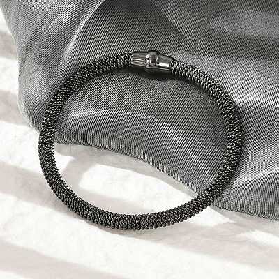 304 Stainless Steel Mesh Chain Bracelets for Women Men BJEW-Z087-19B-1