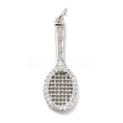 Rack Plating Brass Cubic Zirconia Pendants KK-K270-40P-1
