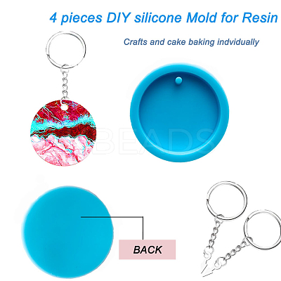 Flat Round Shape Keychain Molds Silicone Molds SIMO-PW0001-340-1