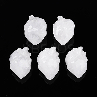Natural Quartz Crystal Heart Beads G-T144-04B-1