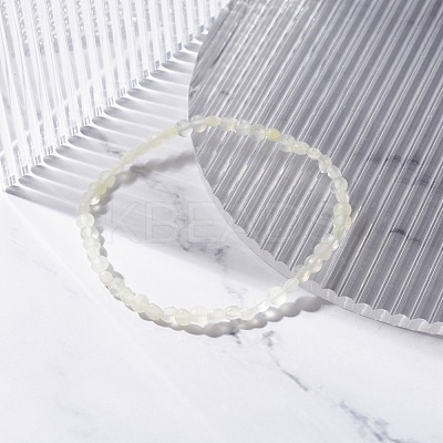 Natural Lemon Jade Faceted Nugget Beads Stretch Bracelet BJEW-JB07217-02-1