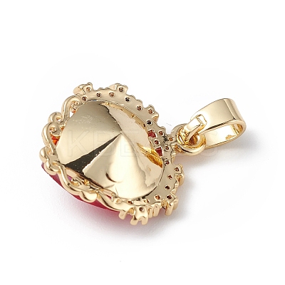Real 18K Gold Plated Rack Plating Brass Micro Pave Clear Cubic Zirconia Pendants KK-C015-05G-02-1