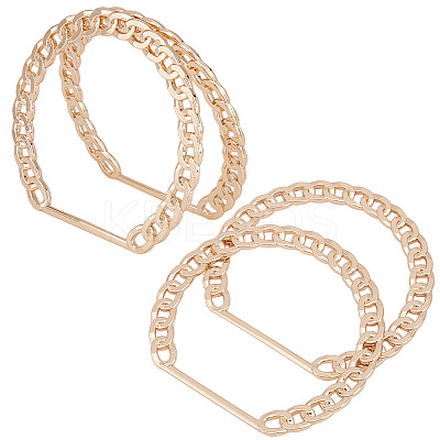 Curb Chain Style Zinc Alloy Bag Handles FIND-WH0159-37G-1