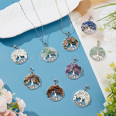24Pcs 6 Styles Tibetan Styles Alloy Pendants PALLOY-HY00036-1