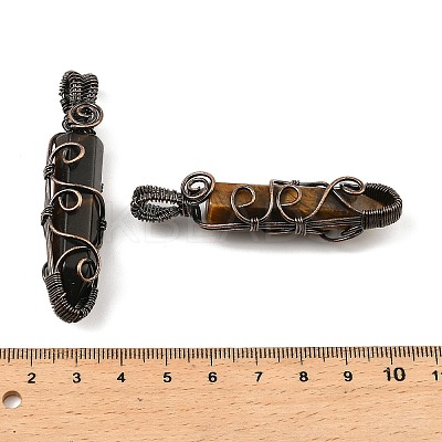 Natural Tiger Eye Pendants G-K338-28R-04-1