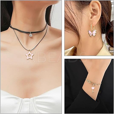 30Pcs 15 Styles Alloy Enamel Pendants ENAM-YW0004-25-1