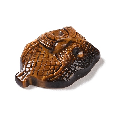 Natural Tiger Eye Carved Pendants G-I361-06A-1