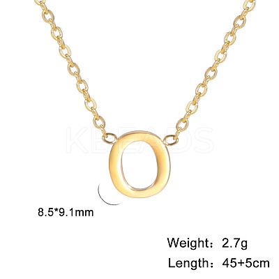 201 Stainless Steel Initial Pendant Necklaces FS-WG78A3B-15-1