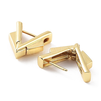 Triangle Rack Plating Brass Hoop Earrings for Women KK-Z038-19G-1