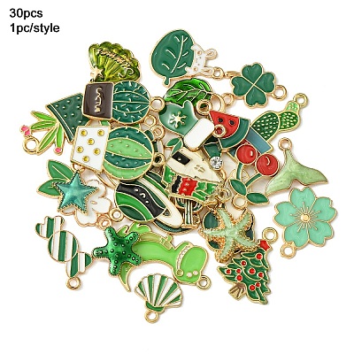 30Pcs 30 Styles Alloy Enamel Pendants ENAM-YW0004-14-1