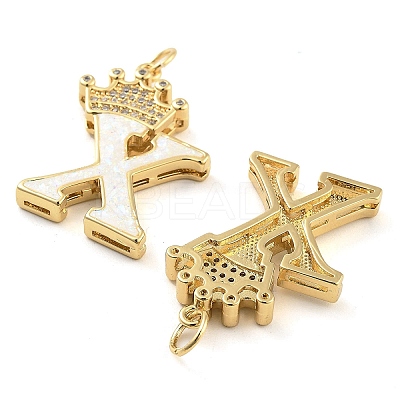 Brass Micro Pave Clear Cubic Zirconia Pendants KK-G498-01X-02-1