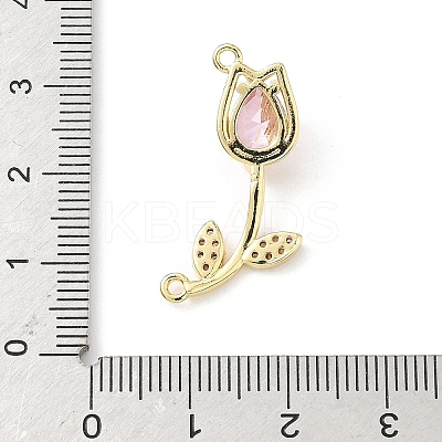 Brass Micro Pave Clear Cubic Zirconia Pendants KK-B141-02G-02-1