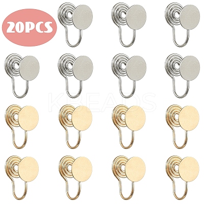 20Pcs 2 Colors Brass Spiral Pad Ear Cuff Findings EJEW-YW0001-17-1