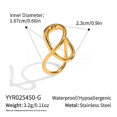 Hollow 304 Stainless Steel Finger Rings for Women KP9644-1-1