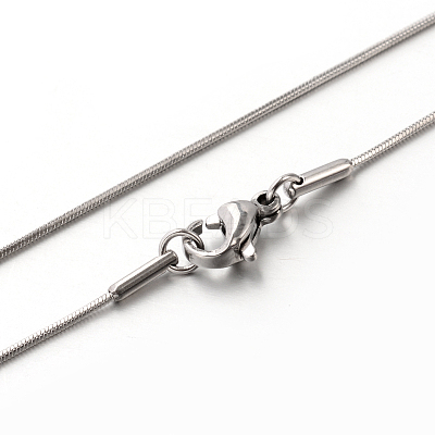 Tarnish Resistant 304 Stainless Steel Snake Chain Necklaces STAS-M174-020P-B-1