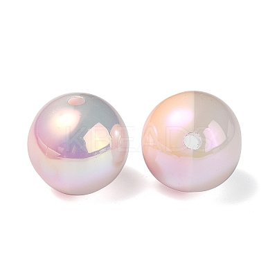 UV Plating Rainbow Iridescent Opaque Acrylic Beads OACR-C007-01H-1