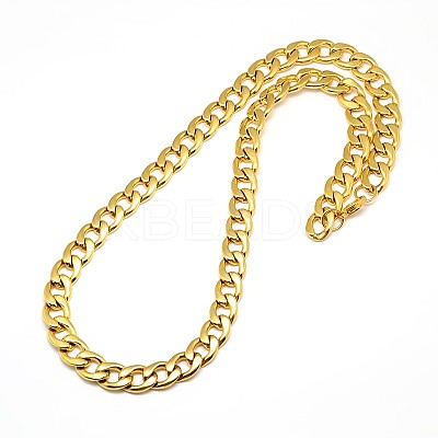 304 Stainless Steel Curb Chain/Twisted Chain Necklaces STAS-A028-N127G-1