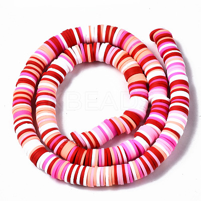 Handmade Polymer Clay Beads Strands CLAY-R089-8mm-104-1