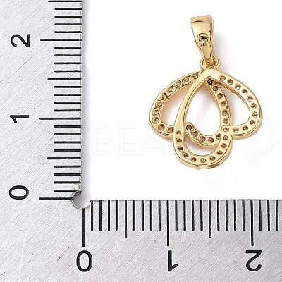 Brass Micro Pave Cubic Zirconia Pendants KK-C140-05A-G-1