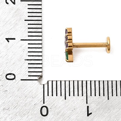 F136 Titanium Pave Cubic Zirconia Fruit Internally Threaded Labrets ME-CBA9828-06C-G-1