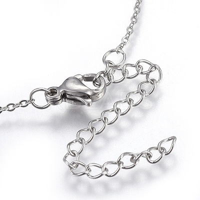 304 Stainless Steel Brass Cubic Zirconia Pendant Necklaces NJEW-O108-13P-1
