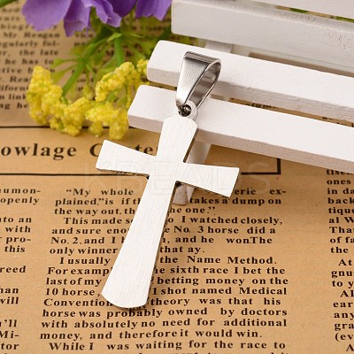 Non-Tarnish 304 Stainless Steel Crucifix Cross Pendants LS-STAS-I035-13A-1