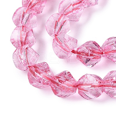 Crackle Transparent Glass Beads Strands GLAA-N068-02A-08-1