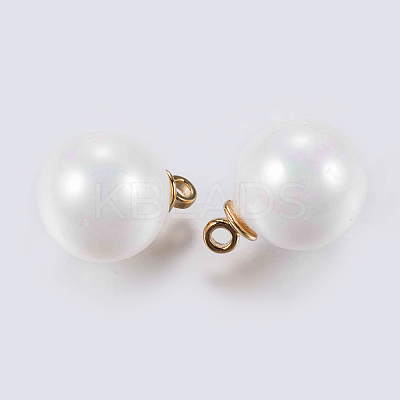 Acrylic Pearl Beads Charms KK-J268-12G-1