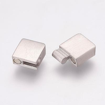 Tarnish Resistant 304 Stainless Steel Magnetic Clasps with Glue-in Ends STAS-K145-28P-1