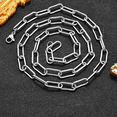 Non-Tarnish 304 Stainless Steel Paperclip Chains LS-STAS-I146-02P-1