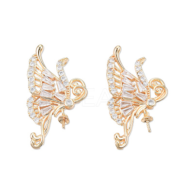 Brass Pave Clear Cubic Zirconia Pendants KK-N232-444-1
