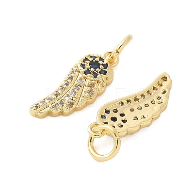 Brass Micro Pave Cubic Zirconia Pendants KK-U056-40G-1