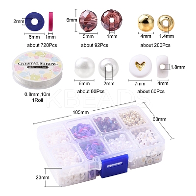 DIY Letter & Imitation Pearl & Heishi Beads Bracelet Making Kit DIY-YW0005-23D-1