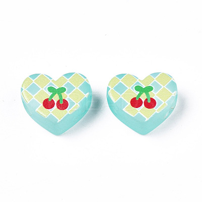 Transparent Printed Acrylic Beads MACR-S373-124-H03-1